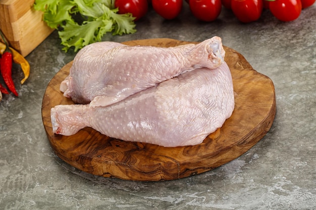 Photo raw chicken leg foe cooking