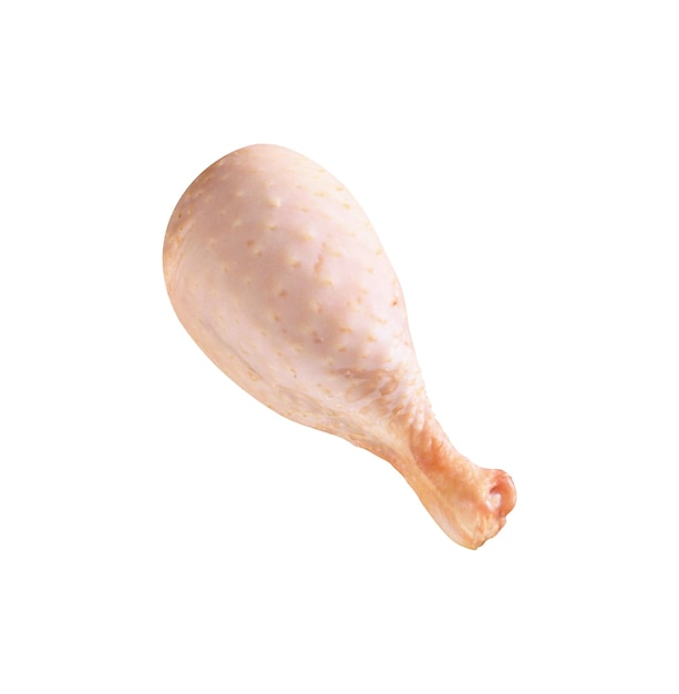 raw chicken leg isolated on white