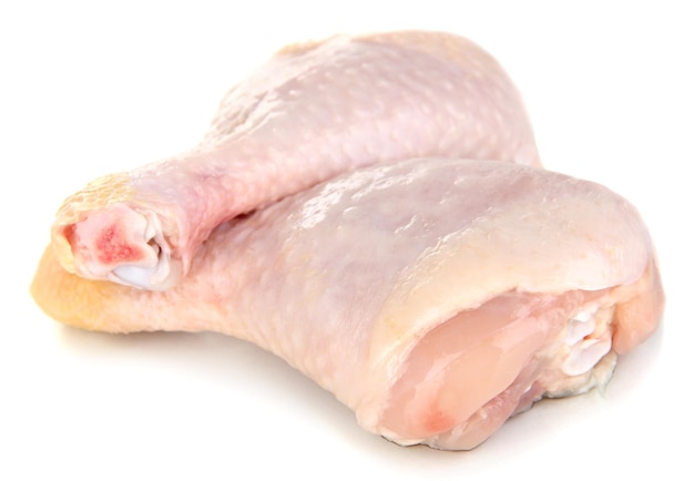 Raw chicken legs isolated on white