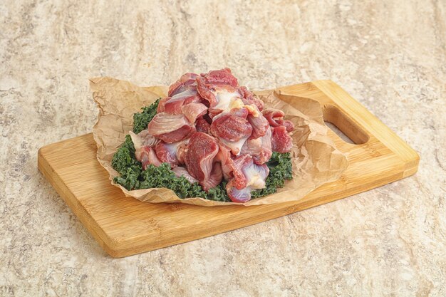 Photo raw chicken stomach for cooking