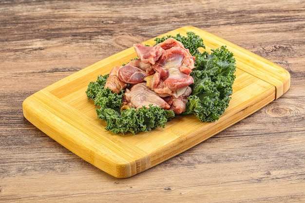 Raw chicken stomach for cooking