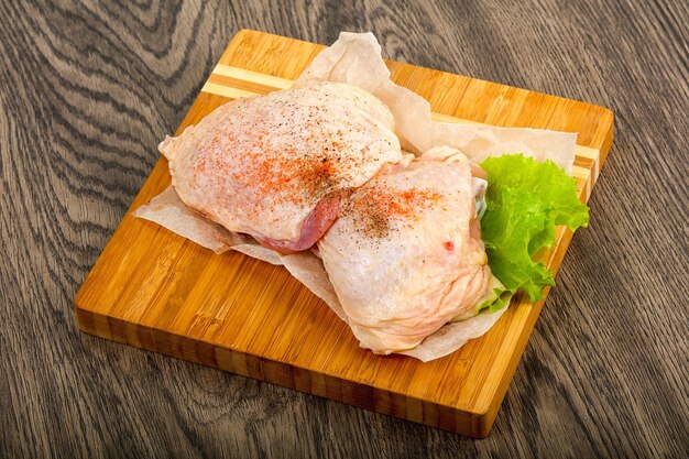 Raw chicken thigh