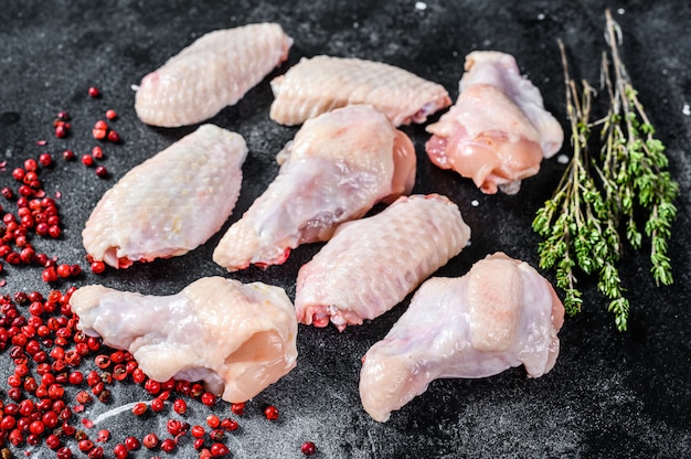 Raw chicken wings organic poultry meat