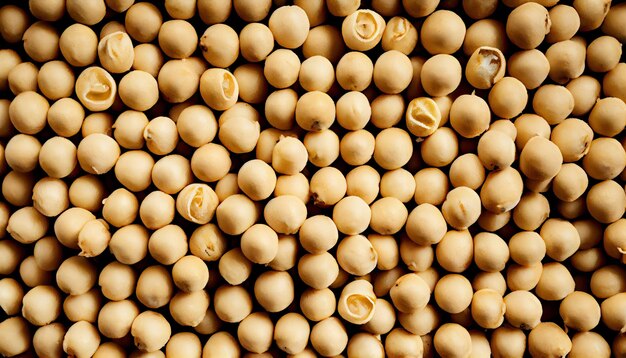 Raw chickpeas food panoramic background closeup with Generative AI Technology