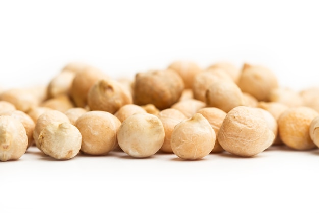 Raw chickpeas on an isolated view