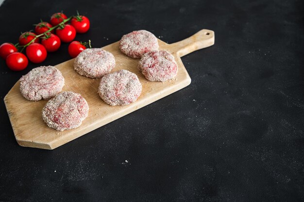 raw cutlet meat fresh cutlets healthy meal food snack on the table copy space food background