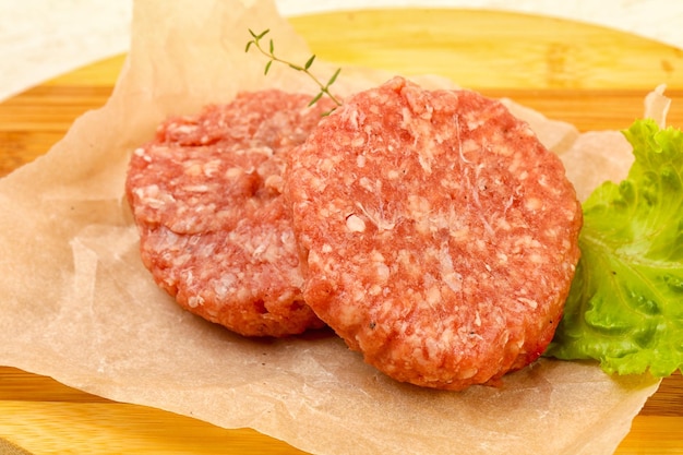 Photo raw cutlet