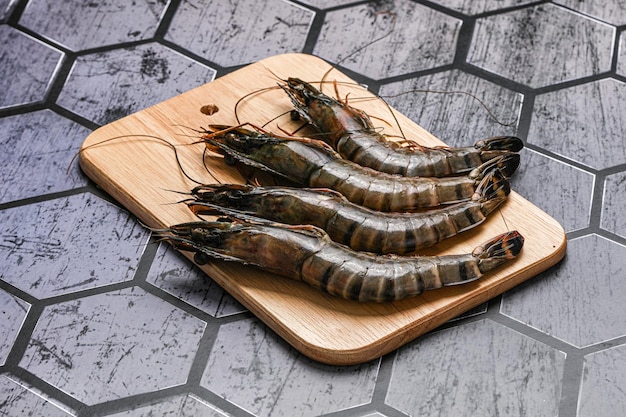 Raw delicous tiger prawn for cooking