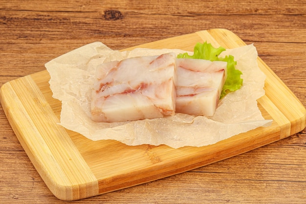 Raw dietary pollock fish fillet for cooking