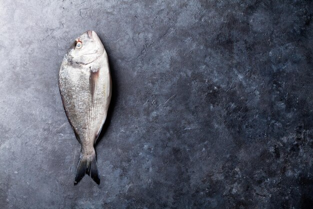 Raw dorado fish