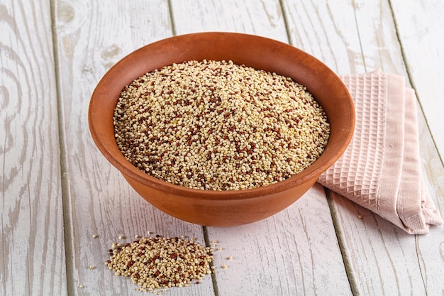 Raw dry quinoa cereal grain