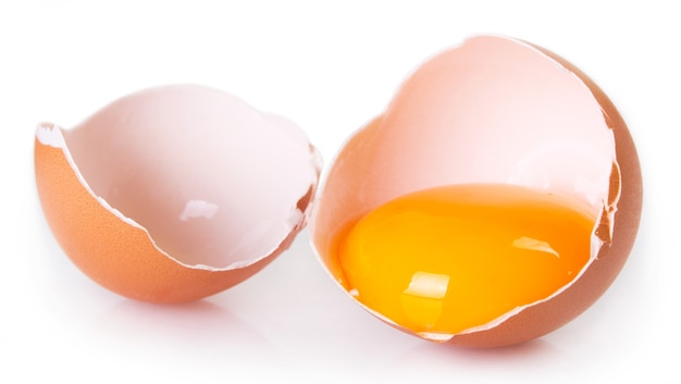 raw egg isolated on white background