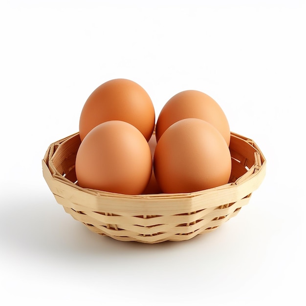 Raw eggs in basket