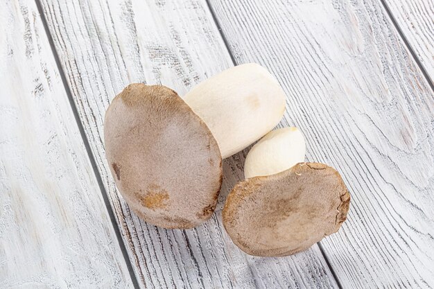 Raw Eringi mushrooms for cooking