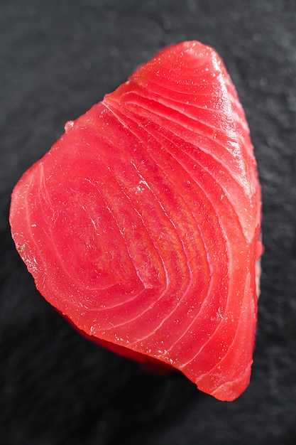 Raw fillet steak tuna. Close up