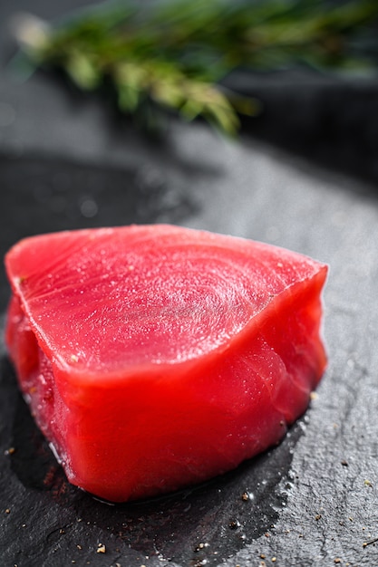 Raw fillet steak tuna.