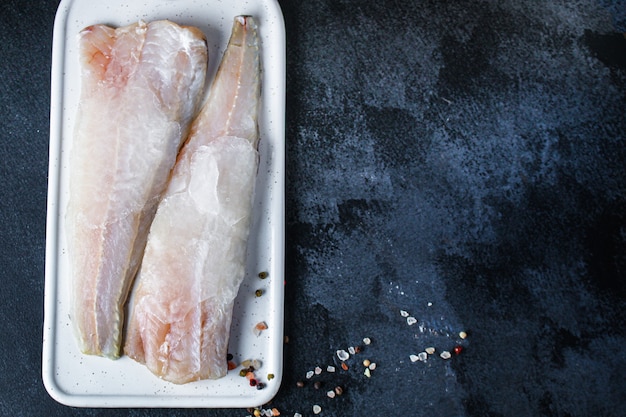 Raw fish frozen fillet hake