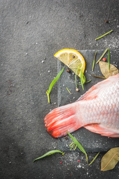 Raw fish red tilapia