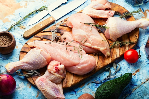 Raw fresh chicken meat