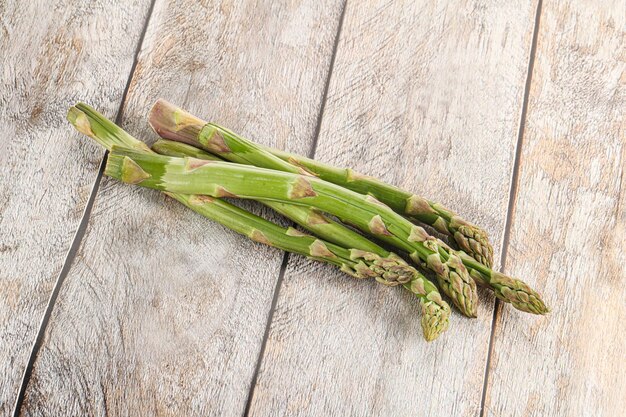 Raw Fresh green asparagus vegan cuisine