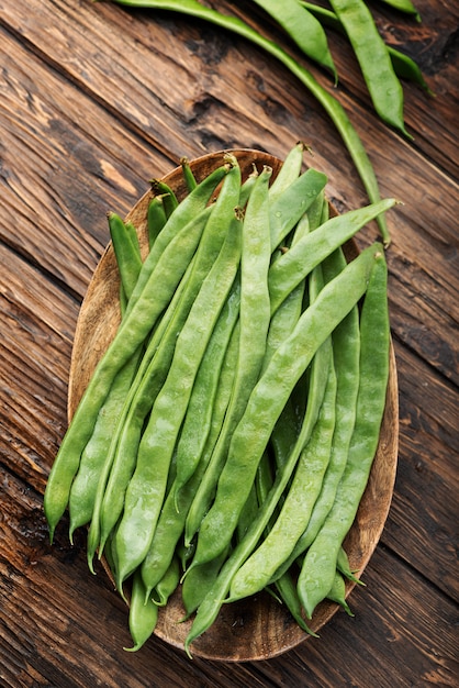 Photo raw fresh green beans