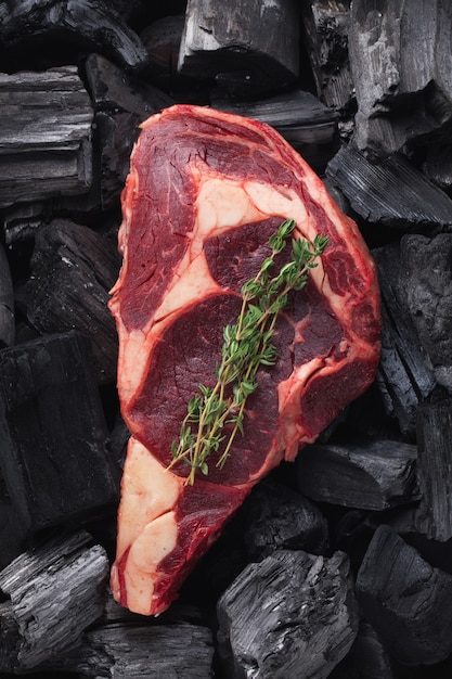 Raw fresh meat Ribeye steak.