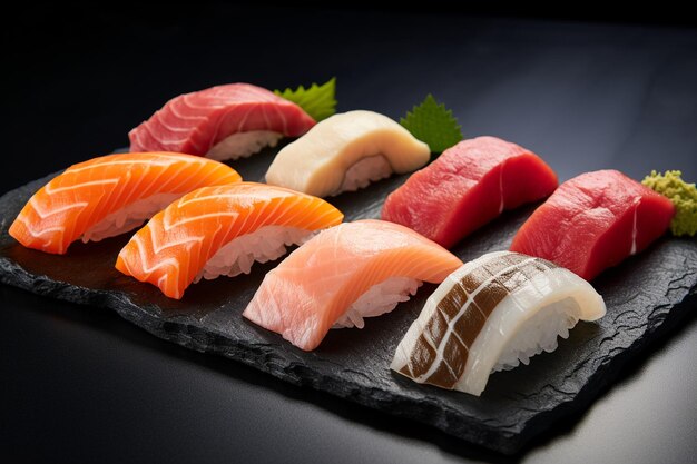 Raw and fresh nigiri sushi