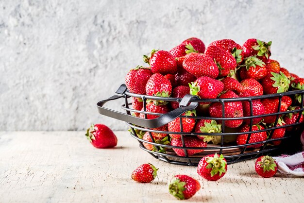 Raw fresh organic strawberry