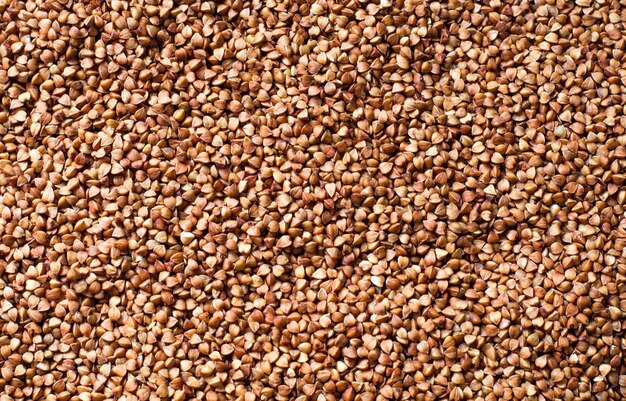 Photo raw fried buckwheat