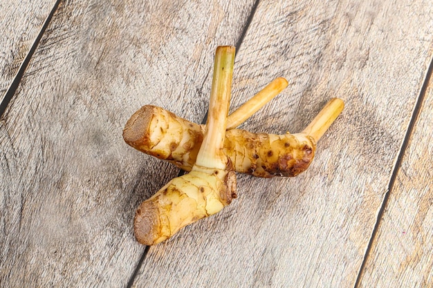 Raw galangal root seasonong aroma for cooking