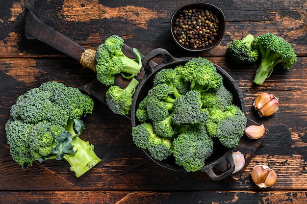 Raw green broccoli cabbage  in a colander