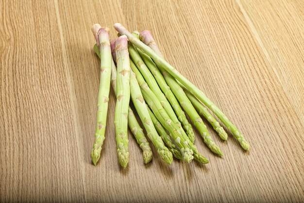 Raw green uncooked asparagus sprout