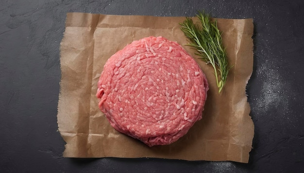 Photo raw homemade hamburger meat top view flat lay copy space