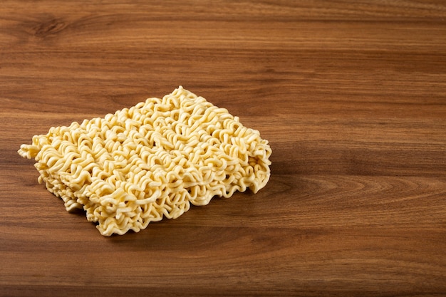 Raw instant noodles on the table