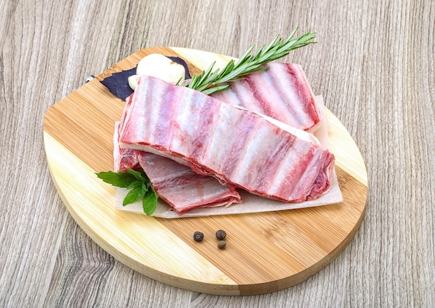 Raw lamb ribs