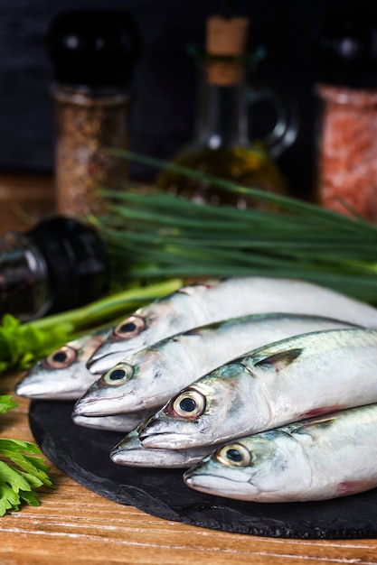 raw mackerel with and spices