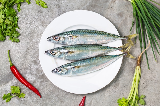 raw mackerel with and spices