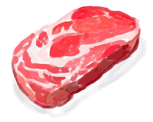 raw meat png sticker watercolor drawing