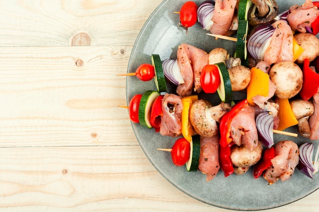 Raw meat skewers