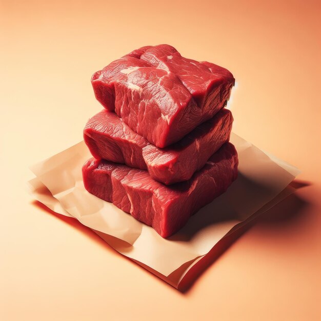 raw meat with spices isolated red