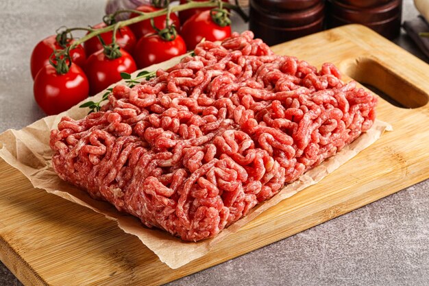 Raw minced beef uncooked meat