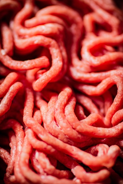 Raw minced fresh meat Macro background