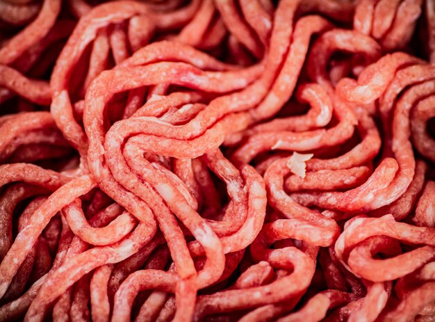 Raw minced fresh meat Macro background