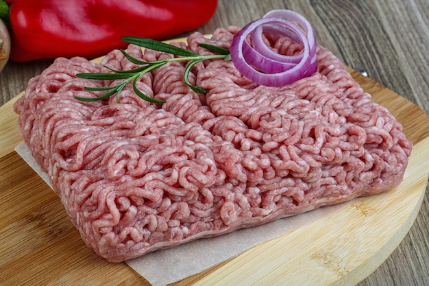 Raw minced pork meat