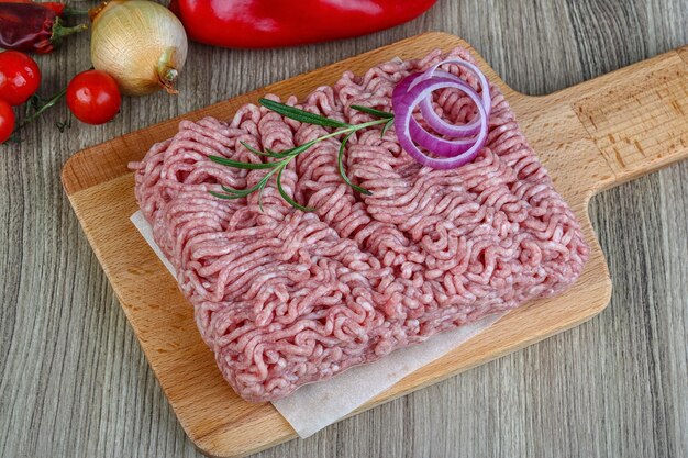 Raw minced pork meat