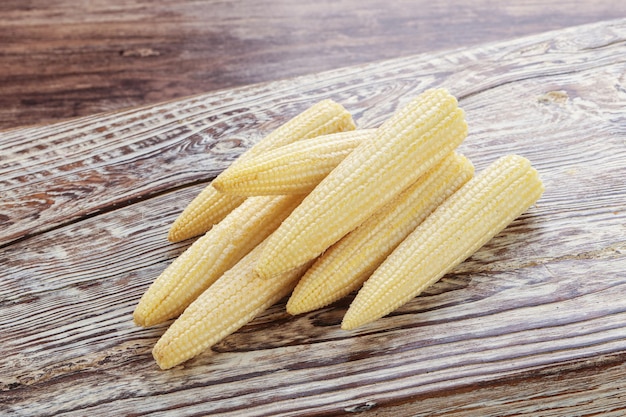 Raw natural organic baby corn