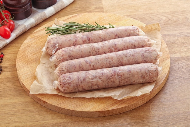 Raw natural pork sausages for grill