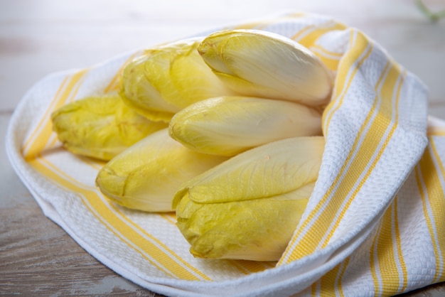 Raw organic belgian or french endives