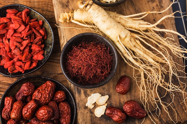 Raw Organic Red Saffron Spice in a Bowl