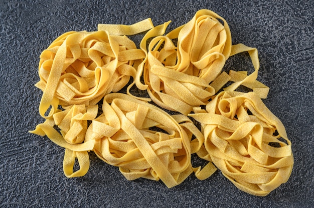 Raw pappardelle pasta